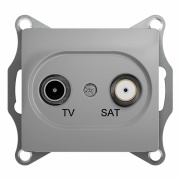 TV-SAT розетка проходная 4DB механизм SE Glossa, алюминий