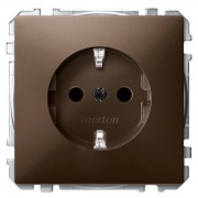 Розетка c/з с защитными шторками Merten System Design Коричневый