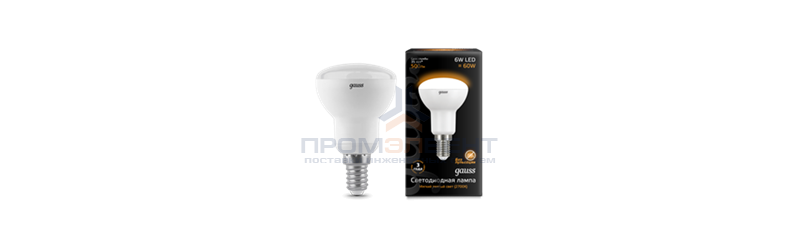 Лампа Gauss LED Reflector R50 E14 6W 2700K 1/10/50