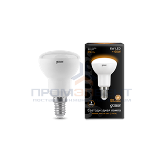 Лампа Gauss LED Reflector R50 E14 6W 2700K 1/10/50
