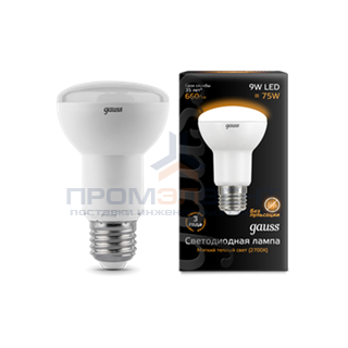 Лампа Gauss LED Reflector R63 E27 9W 2700K 1/10/40