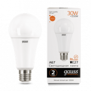 Лампа Gauss Elementary A67 30W 2320lm 3000K E27 LED 1/10/50