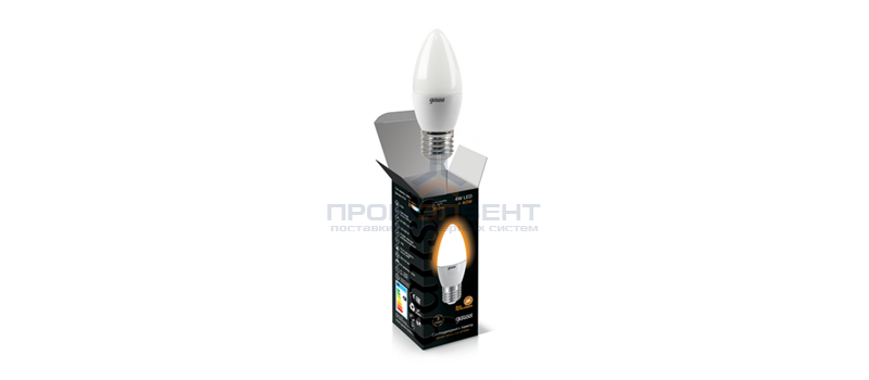 Лампа Gauss LED Candle 4W E14 2700K 1/10/50