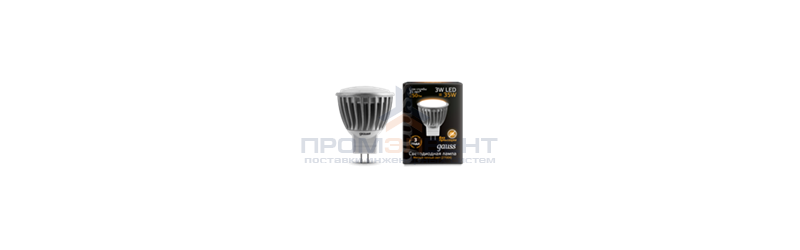 Лампа Gauss LED D35*45 3W SMD MR11 AC220-240V GU4 2700K FROST