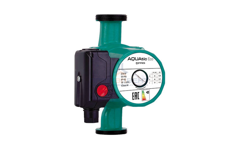Насос циркуляционный Termica Eco 25/8 - 0,14 кВт (однофазный, PN10, Hmax 7,7 м, Qmax 5,1 м³/ч)