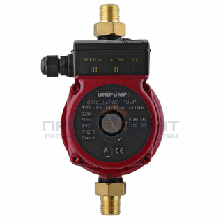 Насос циркуляционный UNIPUMP UPA 15-90 - 0,12 кВт (однофазный, PN6, Hmax 8 м, Qmax 26,6 л/мин)