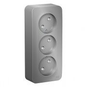 Розетка 3-ая без заземления со шторками Blanca Schneider Electric 16А 250В алюминий изол.пластина