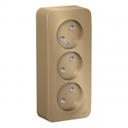 Розетка 3-ая без заземления со шторками Blanca Schneider Electric 16А 250В титан изол.пластина