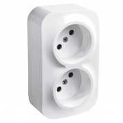 Розетка двойная Legrand Quteo без заземления белая [уп 10шт]