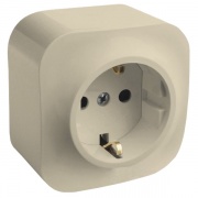 Розетка Legrand Quteo с заземлением со шторками слоновая кость [уп 20шт]