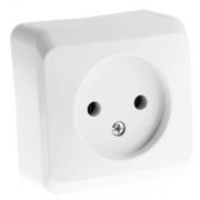 Розетка б/з со шторками Этюд белая [уп 25 шт]