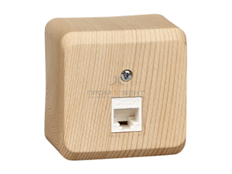 Розетка компьютерная RJ45 кат.5E Этюд сосна [уп 17 шт]