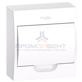 Бокс навесной Schneider Electric Easy9 на 8 модулей с белой дверью с клемниками N+PE